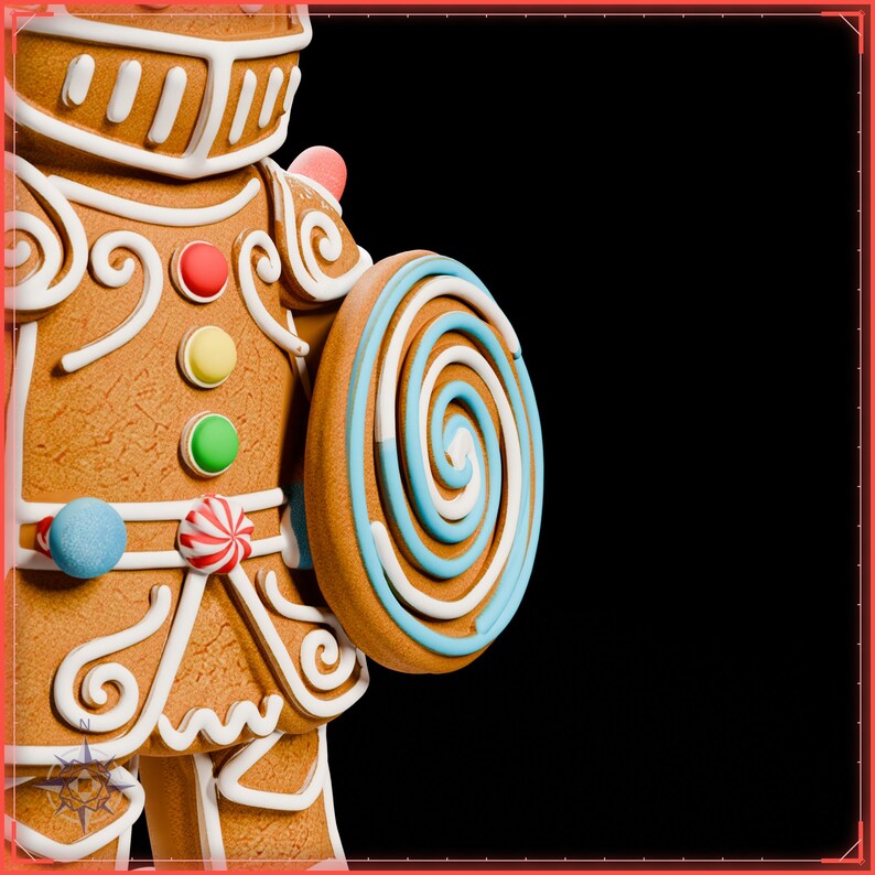 Gingerbread Knight STL file for 3D printing - fantasy statue, image 11 of 11