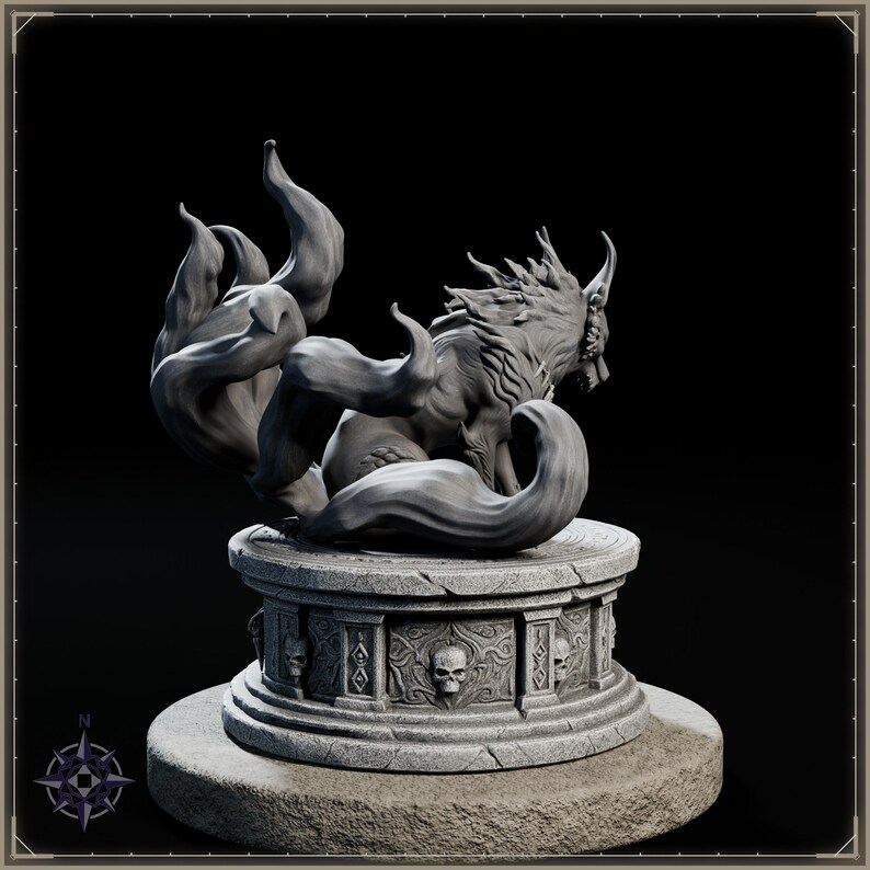 Umbra Kitsune STL file for 3D printing - fantasy statue, image 7 of 11
