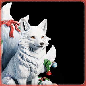 Winter Kitsune STL file for 3D printing - fantasy statue, image 11 of 11
