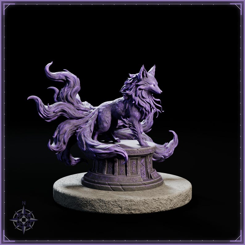 Void Kitsune STL file for 3D printing - fantasy statue, image 8 of 11