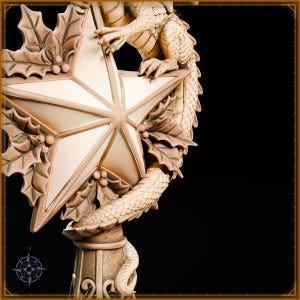 Golden Dragon Christmas Tree Topper – STL file for 3D printing - fantasy statue, image 11 of 11