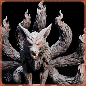 Kitsune STL bundle for 3D printing - fantasy statue, image 10 of 20