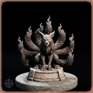 Demon Fox Spirit STL file for 3D printing - fantasy statue, image 2 of 11