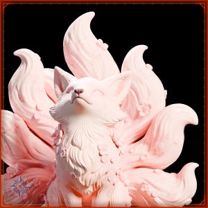 Blossom Kitsune STL file for 3D printing - fantasy statue, image 9 of 11