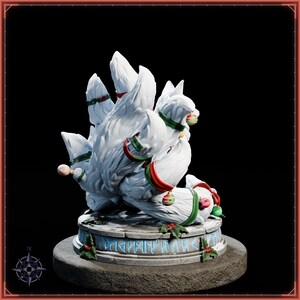 Winter Kitsune STL file for 3D printing - fantasy statue, image 7 of 11