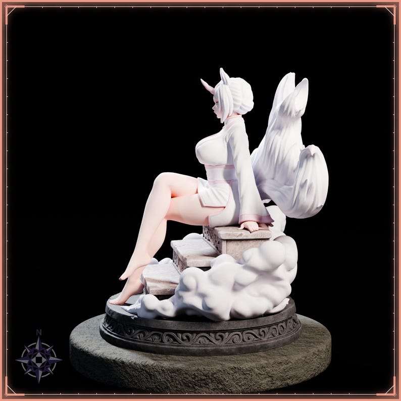 Cloud Horse Maiden STL file for 3D printing - folklore anime girl statue, image 4 of 11