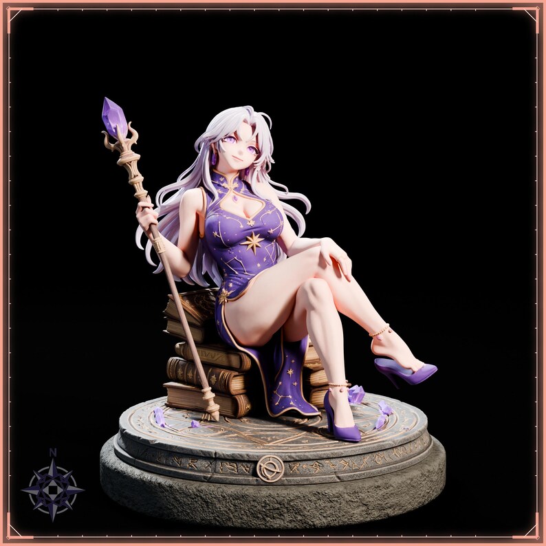 Sorceress STL file for 3D printing - fantasy statue, image 2 of 11