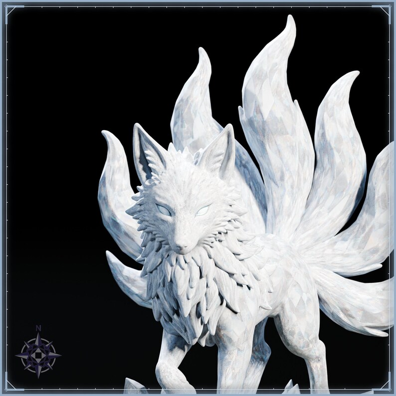 Crystal Kitsune STL file for 3D printing - fantasy statue, image 9 of 11