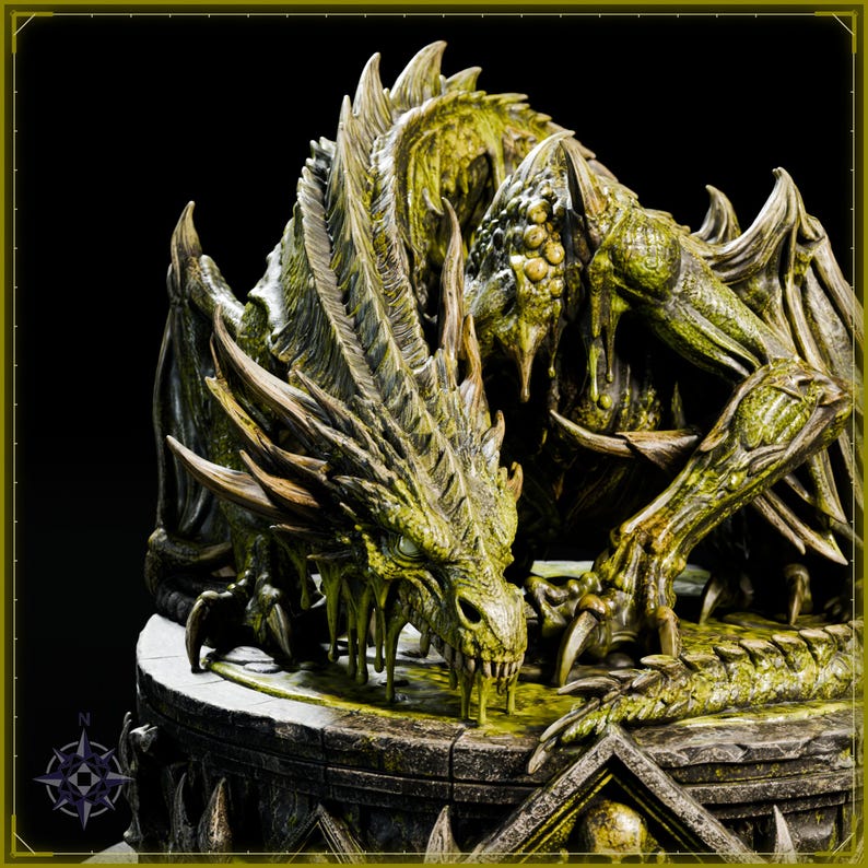 Elemental Dragons STL bundle for 3D printing - fantasy statue, image 10 of 20