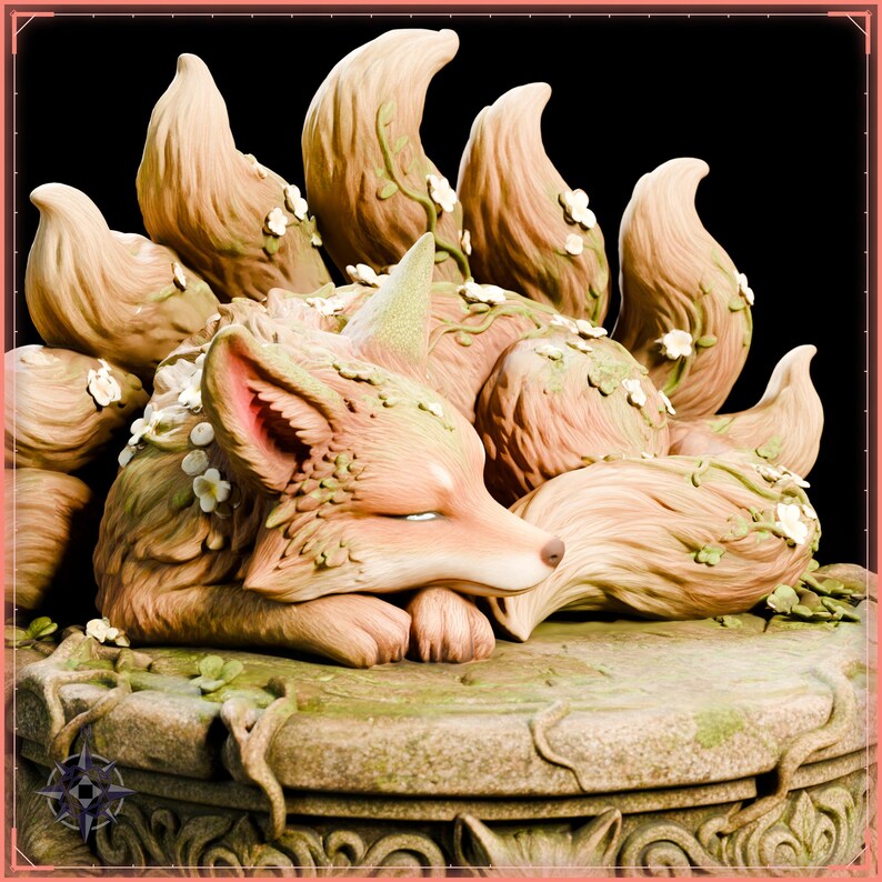 Forest Kitsune STL file for 3D printing - fantasy statue, image 11 of 11