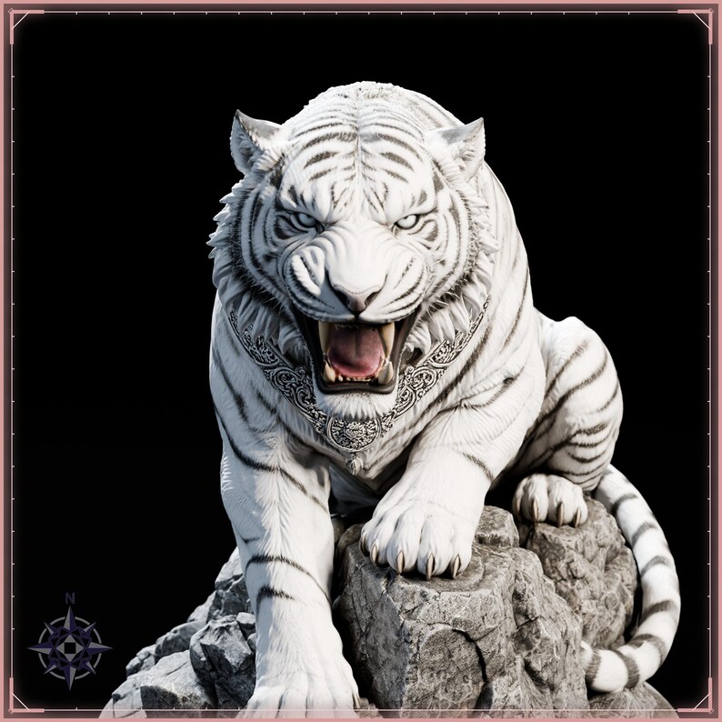White Tiger STL file for 3D printing - fantasy statue, image 9 of 11