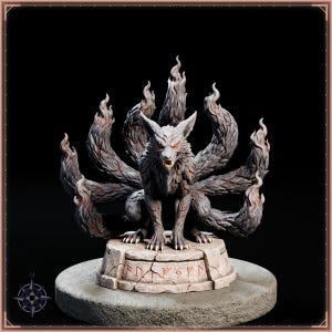 Kitsune STL bundle for 3D printing - fantasy statue, image 8 of 20