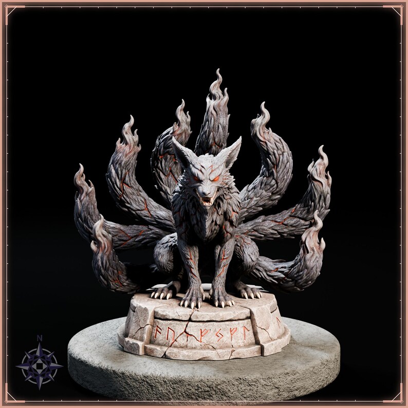 Kitsune STL bundle for 3D printing - fantasy statue, image 8 of 20