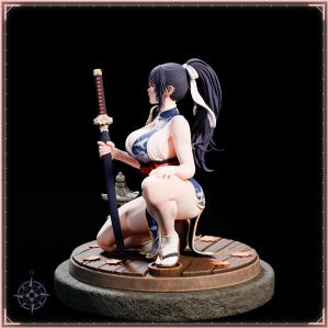 Samurai STL file for 3D printing - fantasy statue, image 4 of 11