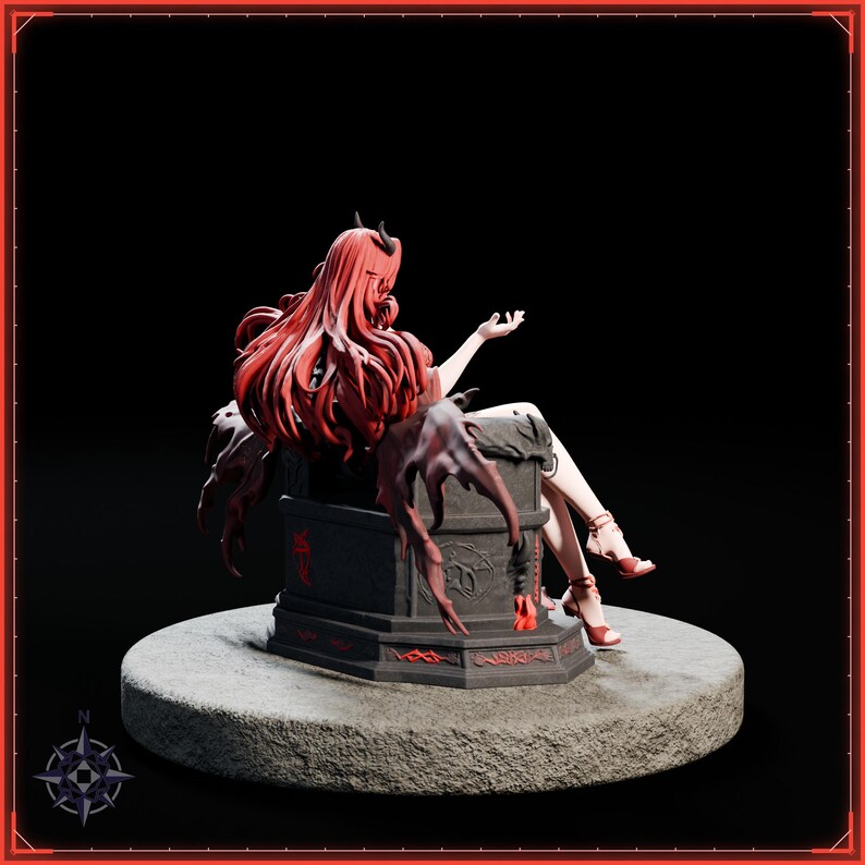 Crimson Demon Queen STL file for 3D printing - fantasy statue, image 7 of 11