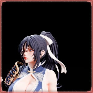 Samurai STL file for 3D printing - fantasy statue, image 10 of 11