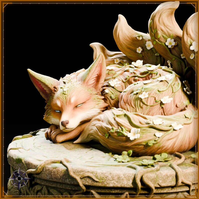 Forest Kitsune STL file for 3D printing - fantasy statue, image 10 of 11