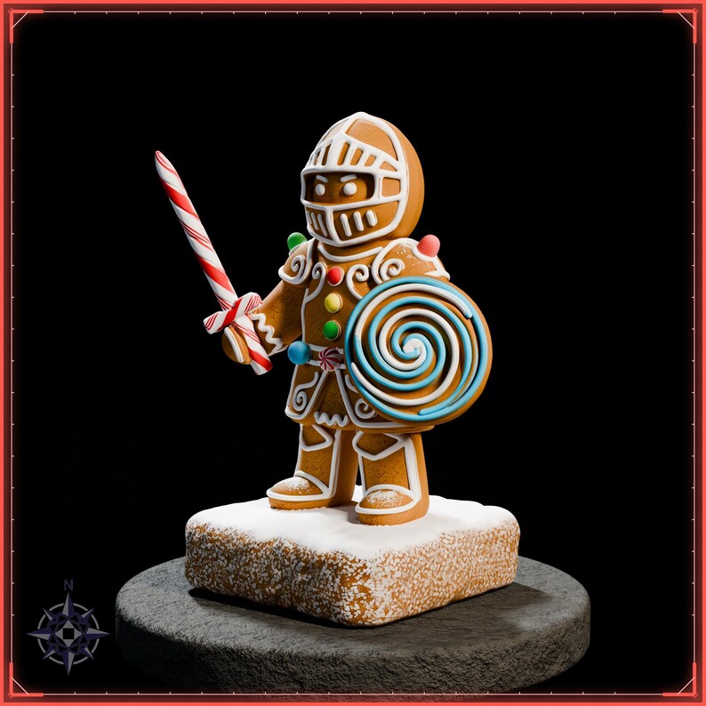 Gingerbread Knight STL file for 3D printing - fantasy statue, image 3 of 11