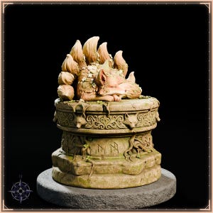Forest Kitsune STL file for 3D printing - fantasy statue, image 8 of 11