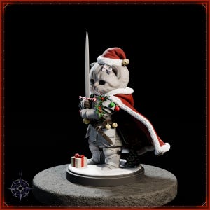 Sir Fluffington Christmas STL file for 3D printing - fantasy statue, image 3 of 11