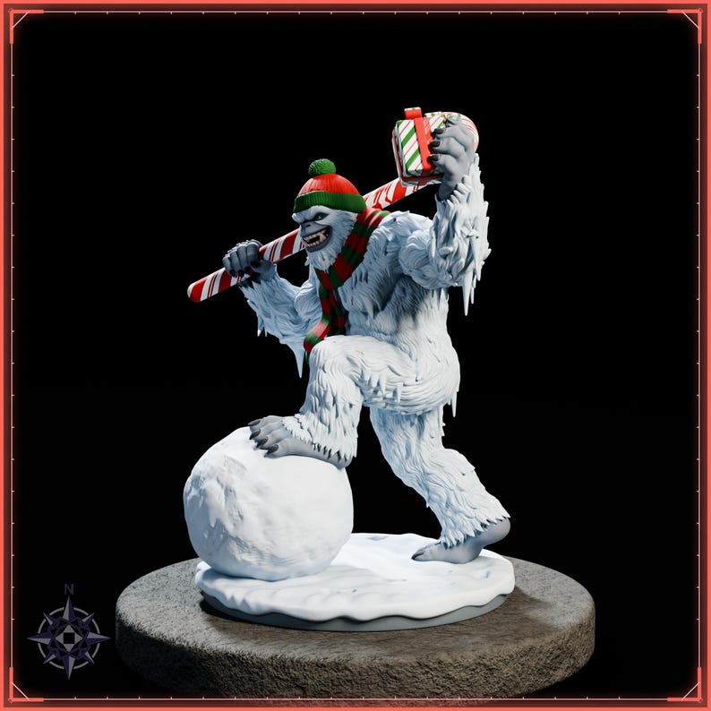 Yeti STL file for 3D printing - fantasy statue, image 3 of 11