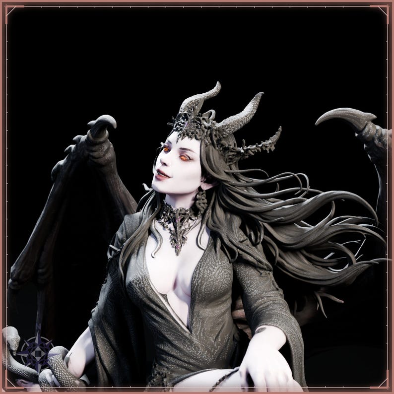 Lilith STL file for 3D printing - fantasy statue, image 10 of 11