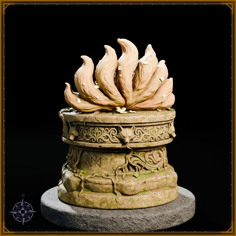 Forest Kitsune STL file for 3D printing - fantasy statue, image 5 of 11