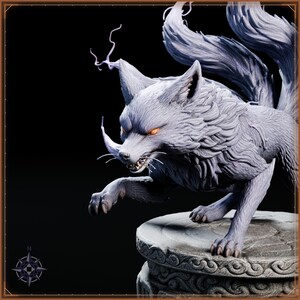 Lightning Kitsune STL file for 3D printing - fantasy statue, image 10 of 11