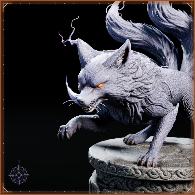 Lightning Kitsune STL file for 3D printing - fantasy statue, image 10 of 11