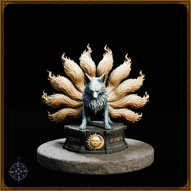Kitsune STL bundle for 3D printing - fantasy statue, image 5 of 20