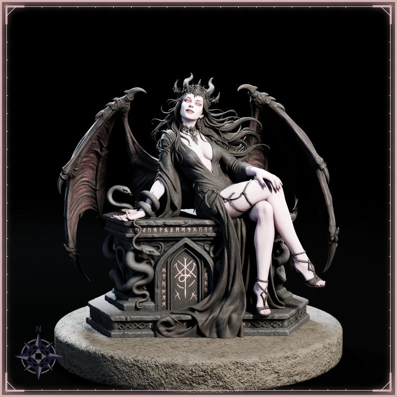 Lilith STL file for 3D printing - fantasy statue, image 2 of 11