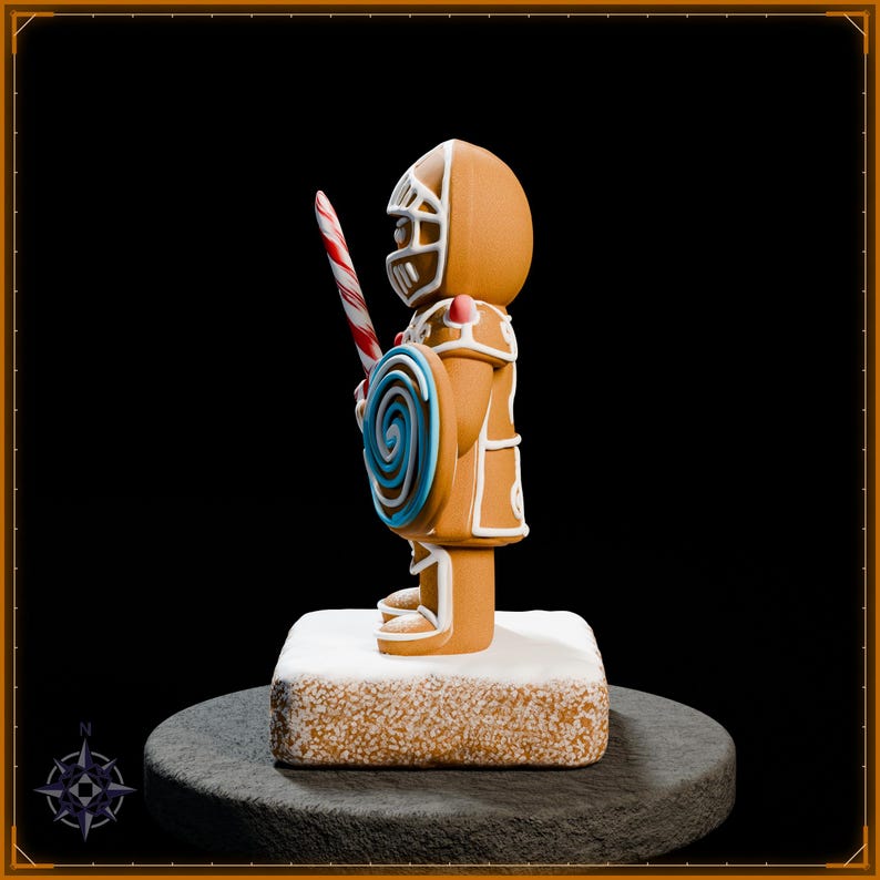 Gingerbread Knight STL file for 3D printing - fantasy statue, image 4 of 11