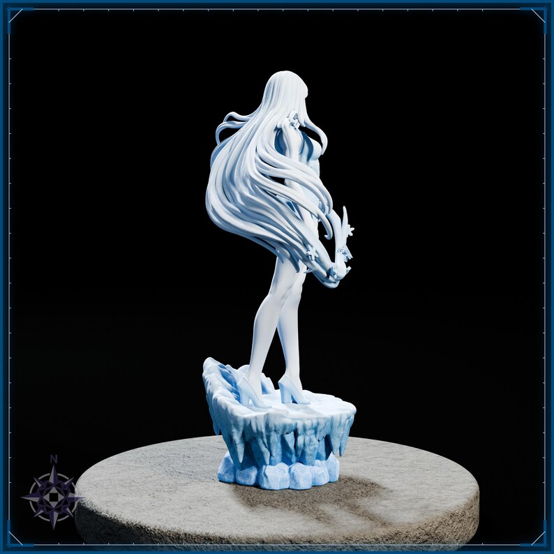Yuki-onna STL file for 3D printing - fantasy statue, image 7 of 11