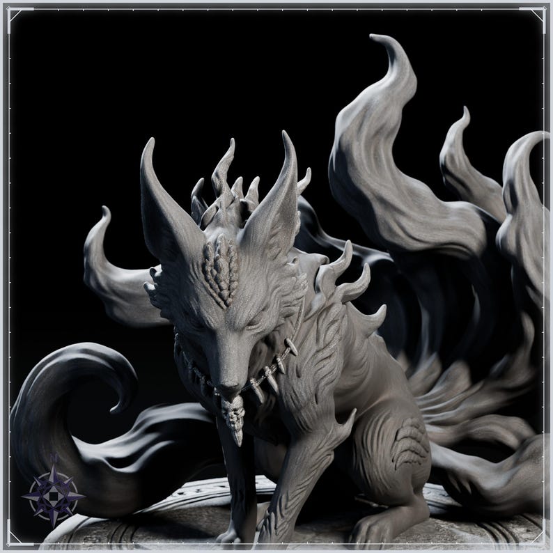 Umbra Kitsune STL file for 3D printing - fantasy statue, image 9 of 11