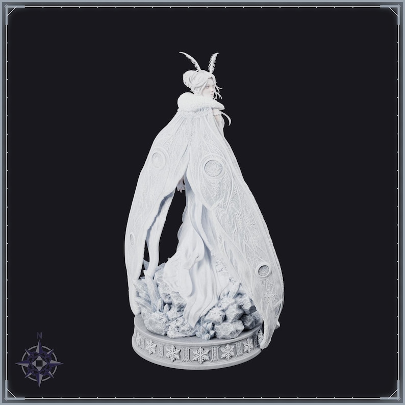 Winter Spirit STL file - Luna Moth Ice Fairy Statue: AI concept artwork the 3D model was made from, Mystvane