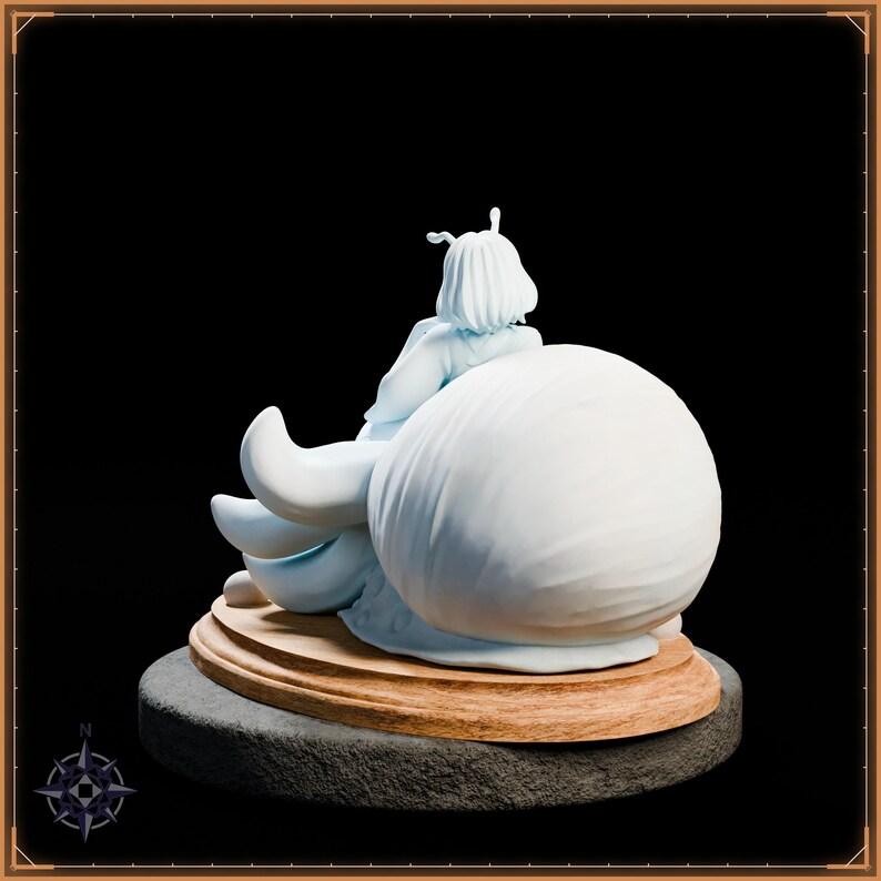 Bubble Snail Maiden STL file for 3D printing - folklore anime girl statue, image 6 of 11