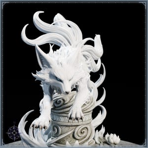 Gale Kitsune STL file for 3D printing - fantasy statue, image 9 of 11