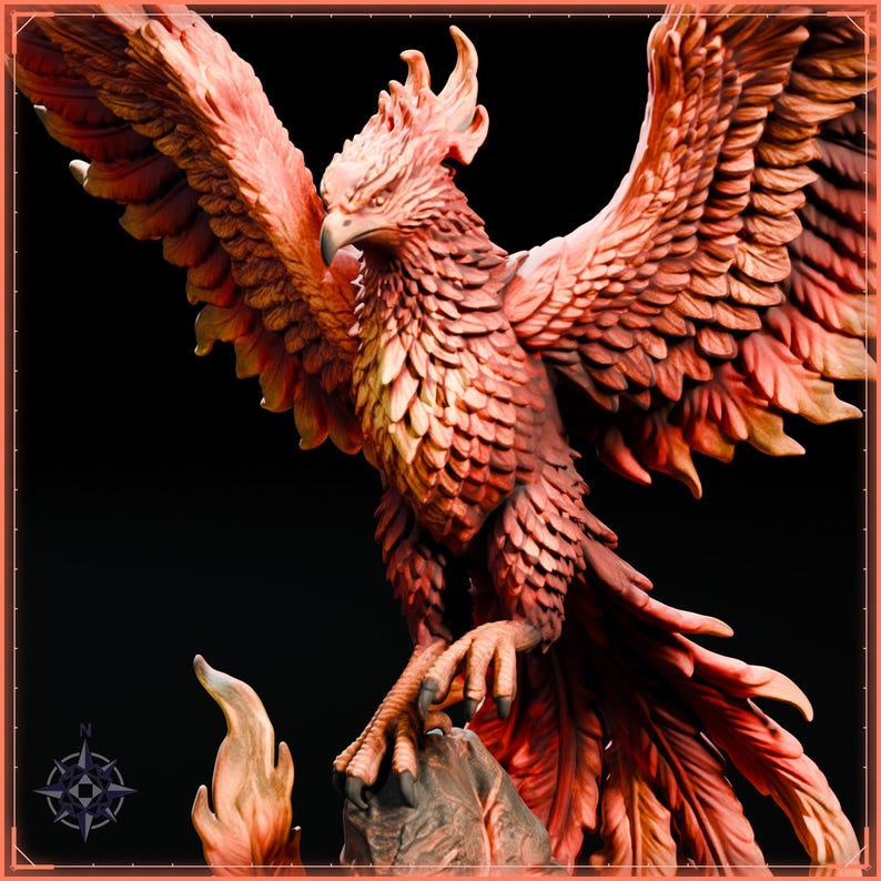 Phoenix Rising Statue STL file for 3D printing - fantasy statue, image 9 of 11