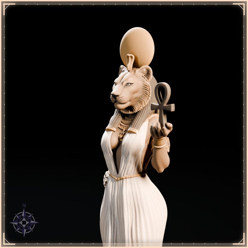 Sekhmet STL file for 3D printing - fantasy statue, image 10 of 11