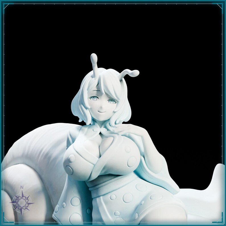 Bubble Snail Maiden STL file for 3D printing - folklore anime girl statue, image 9 of 11