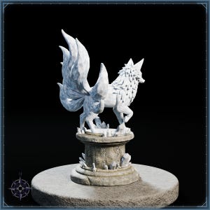 Crystal Kitsune STL file for 3D printing - fantasy statue, image 7 of 11