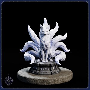 Nine Tailed Fox Spirit STL file for 3D printing - fantasy statue, image 2 of 11
