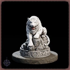 White Tiger STL file for 3D printing - fantasy statue, image 2 of 11