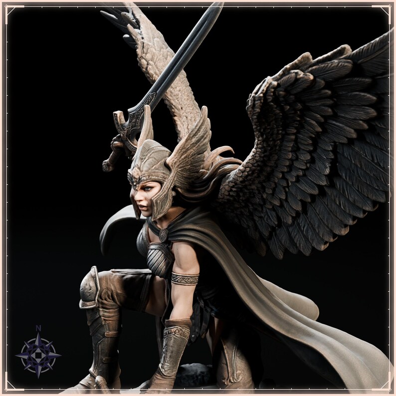 Valkyrie STL file for 3D printing - fantasy statue, image 10 of 11