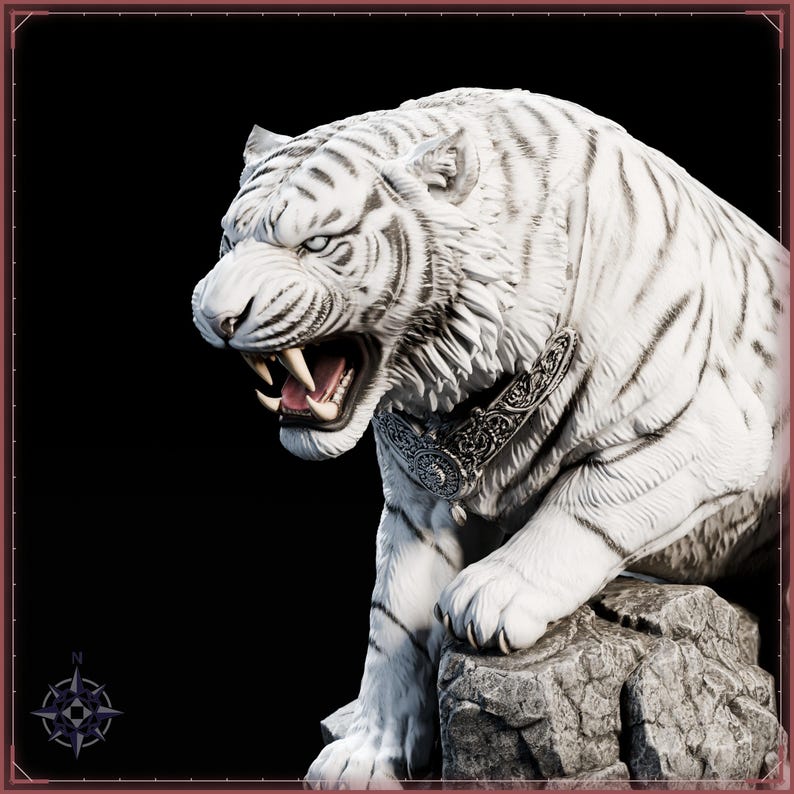 White Tiger STL file for 3D printing - fantasy statue, image 10 of 11