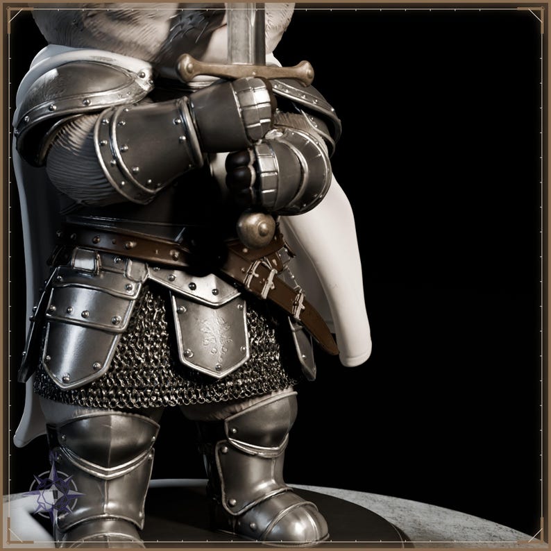 Sir Fluffington Knight Kitten STL file for 3D printing - fantasy statue, image 11 of 11