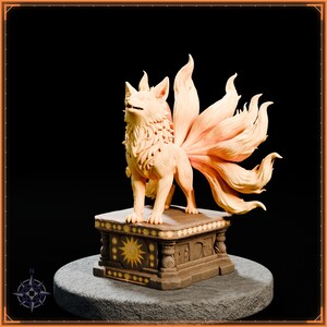 Solar Kitsune STL file for 3D printing - fantasy statue, image 3 of 11