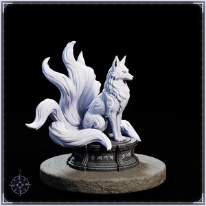 Nine Tailed Fox Spirit STL file for 3D printing - fantasy statue, image 8 of 11
