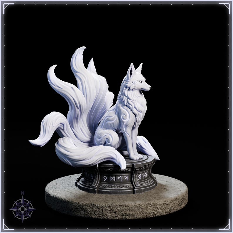Nine Tailed Fox Spirit STL file for 3D printing - fantasy statue, image 8 of 11