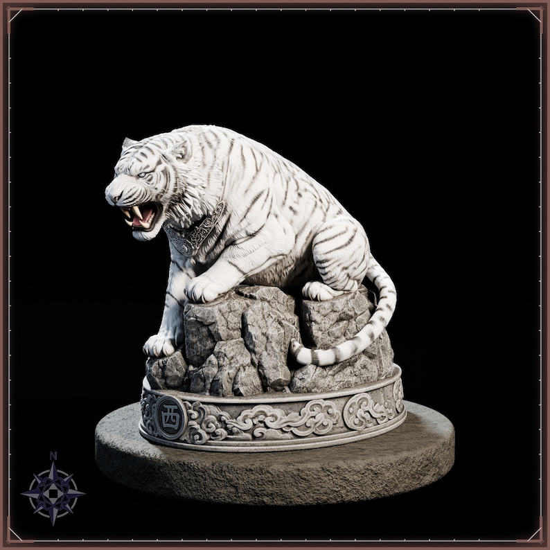 White Tiger STL file for 3D printing - fantasy statue, image 3 of 11